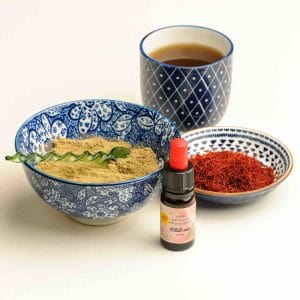 isane Essiac 113 grammes, Huile CBD 5,65% 10 ml et Safran Iranien 1 gramme.
