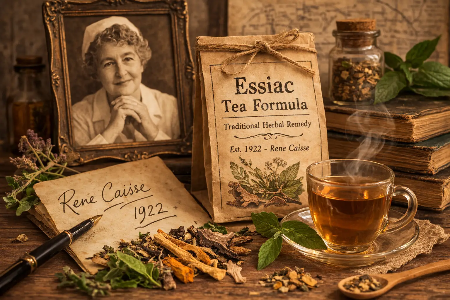 Portrait de René Caisse, infirmière canadienne liée à l'histoire de la tisane Essiac